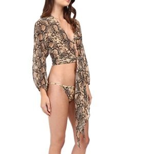 Michael Kors Crop Swim Cover Up Snake Skin sz XS